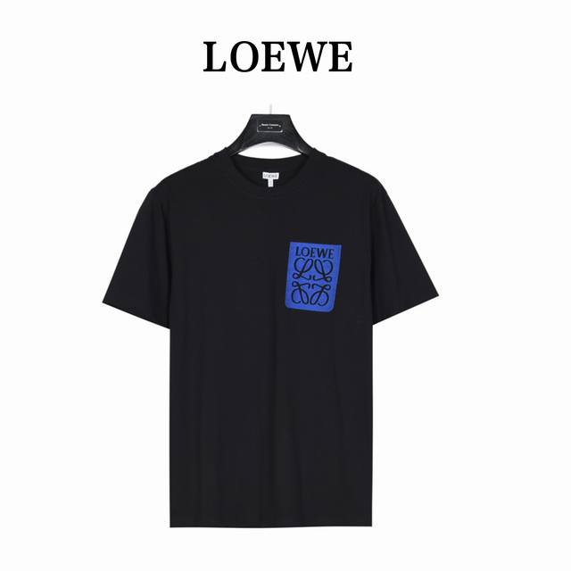 Loewe 罗意威纯色刺绣 T恤 顶级版本 质棉质平纹针织圆领 T 恤 正面 Loewe 渐变印花和 Logo 图案立体刺绣 料采用100%进口棉 40S+30